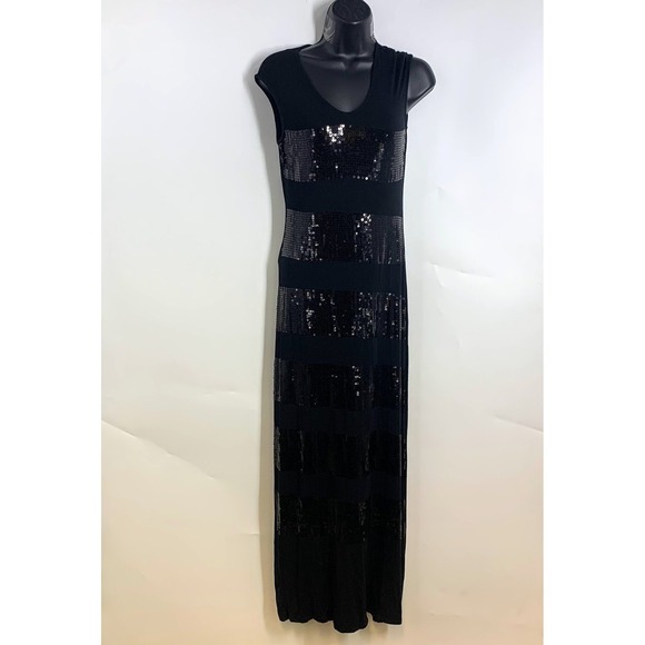 Tommy Bahama Dresses & Skirts - Tommy Bahama Sequin Striped Sleeveless V-Neck Maxi Dress Evening Gown Women SZ S
